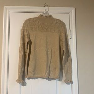 Gold turtleneck sweater. Long sleeve. Size small. Perfect for the holidays.
